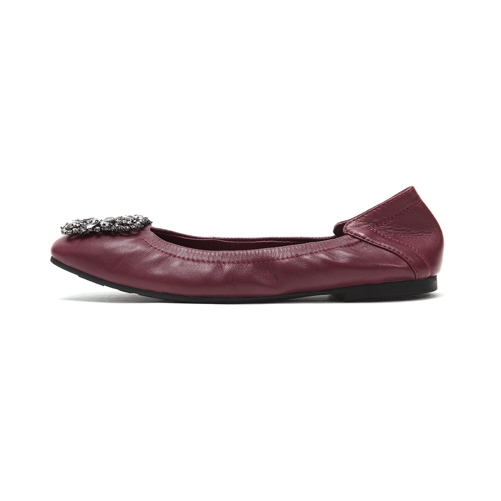 Ladies Square Toe Gem Flats