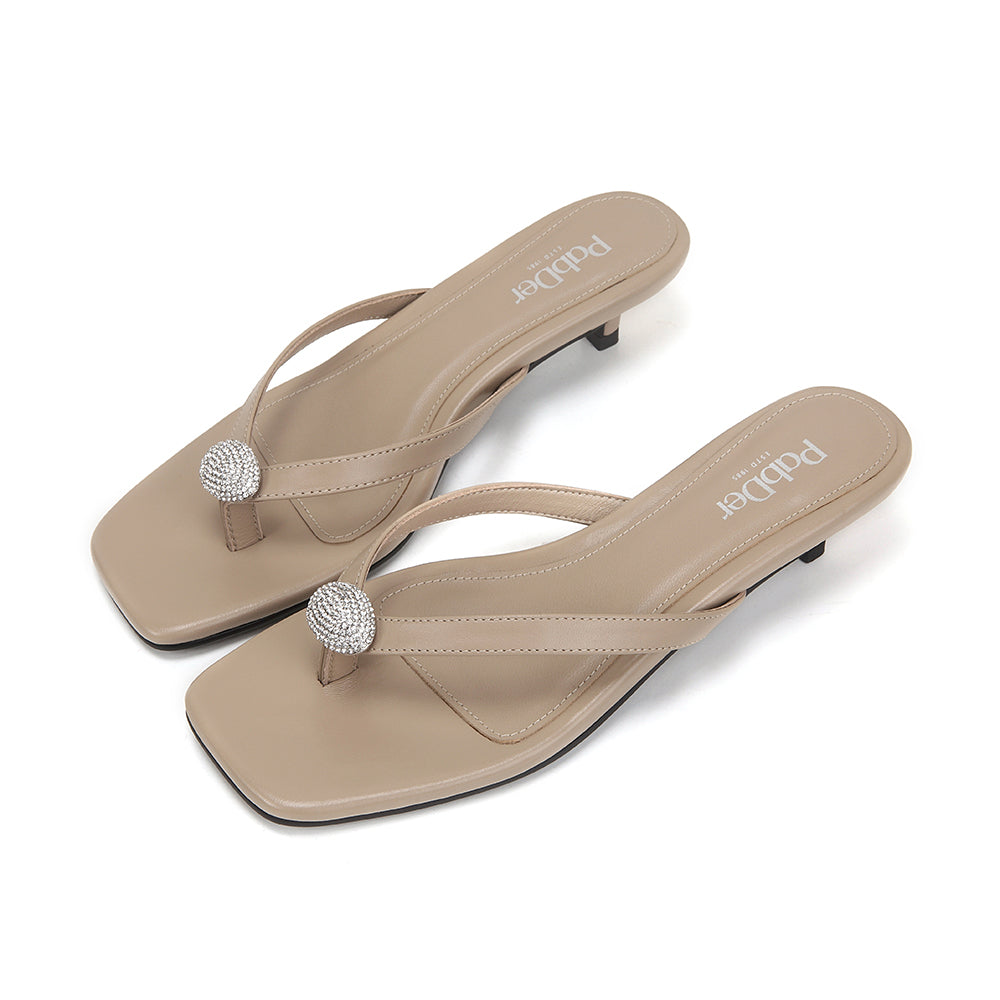 Crystal 2in Kitten Heel Sandals
