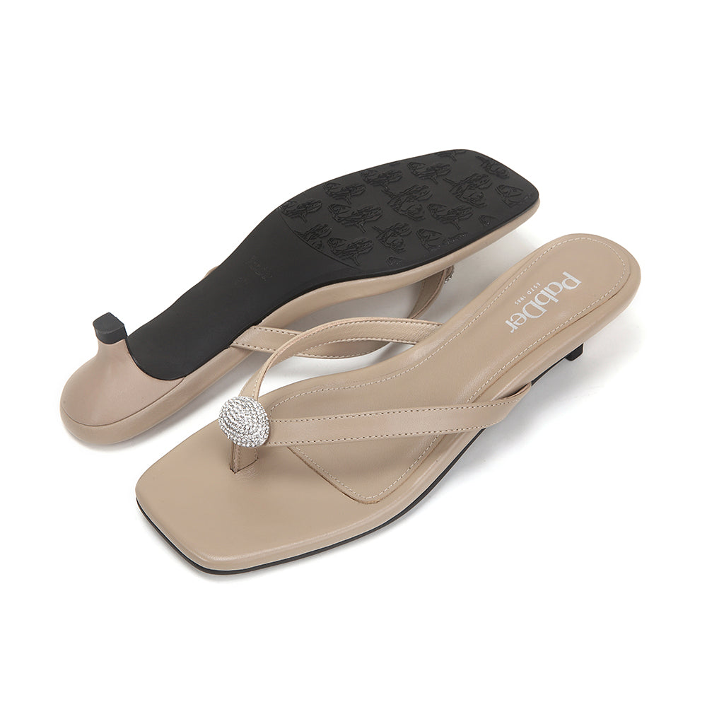 Crystal 2in Kitten Heel Sandals