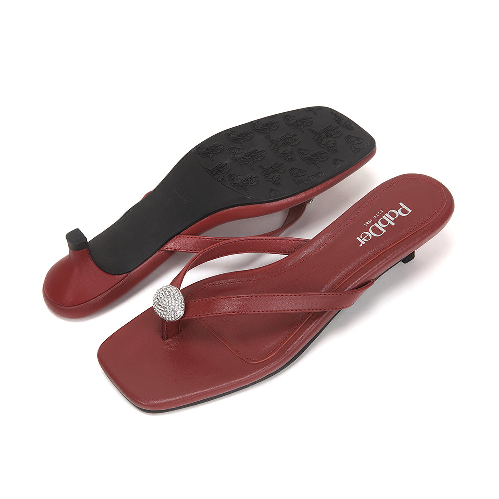 Crystal 2in Kitten Heel Sandals