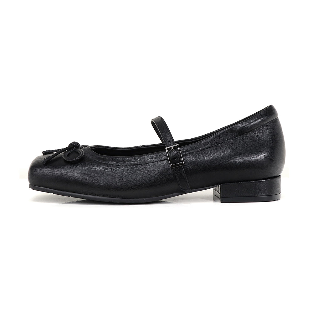 Genuine Leather Square Toe 1.5in Heel Mary Jane