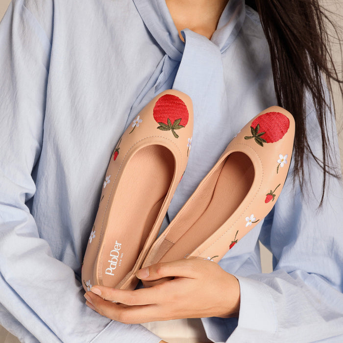 Strawberry Leather Heels CS26625