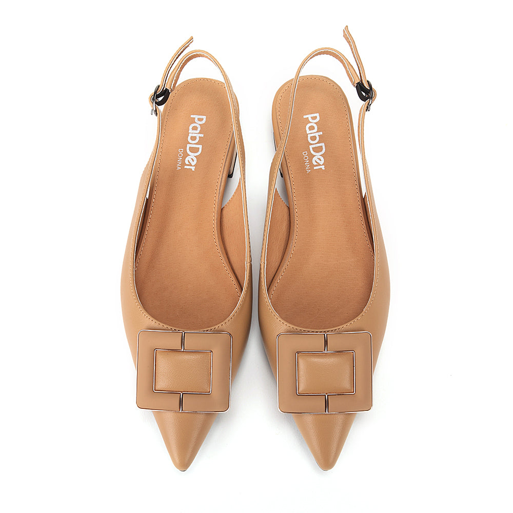 Sling-Back Sandals With Square Buckle