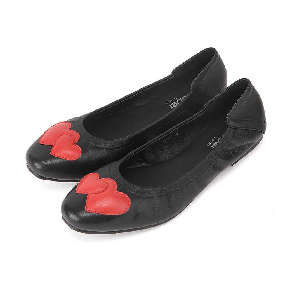 Large Hearts Ballet Flats
