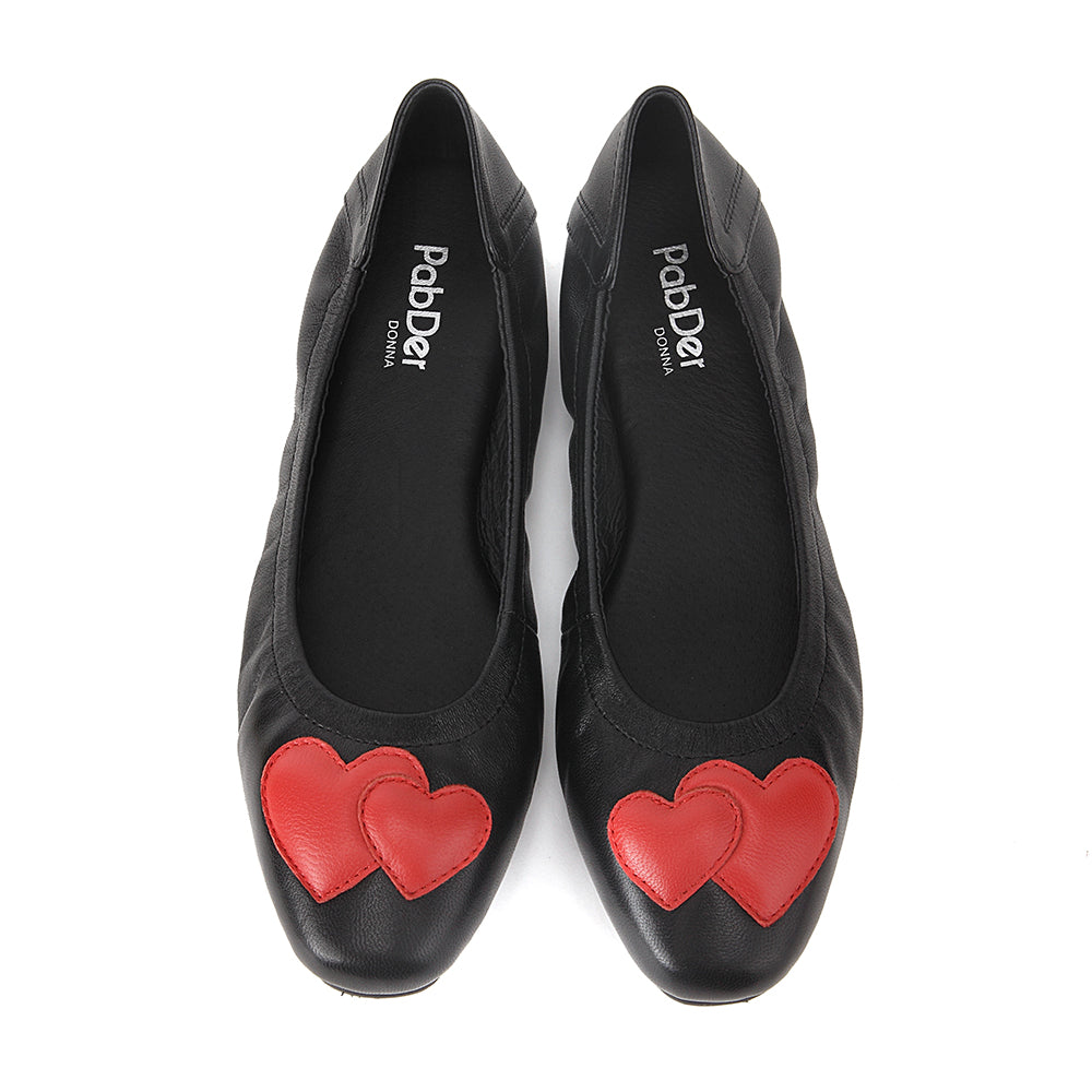 Large Hearts Ballet Flats