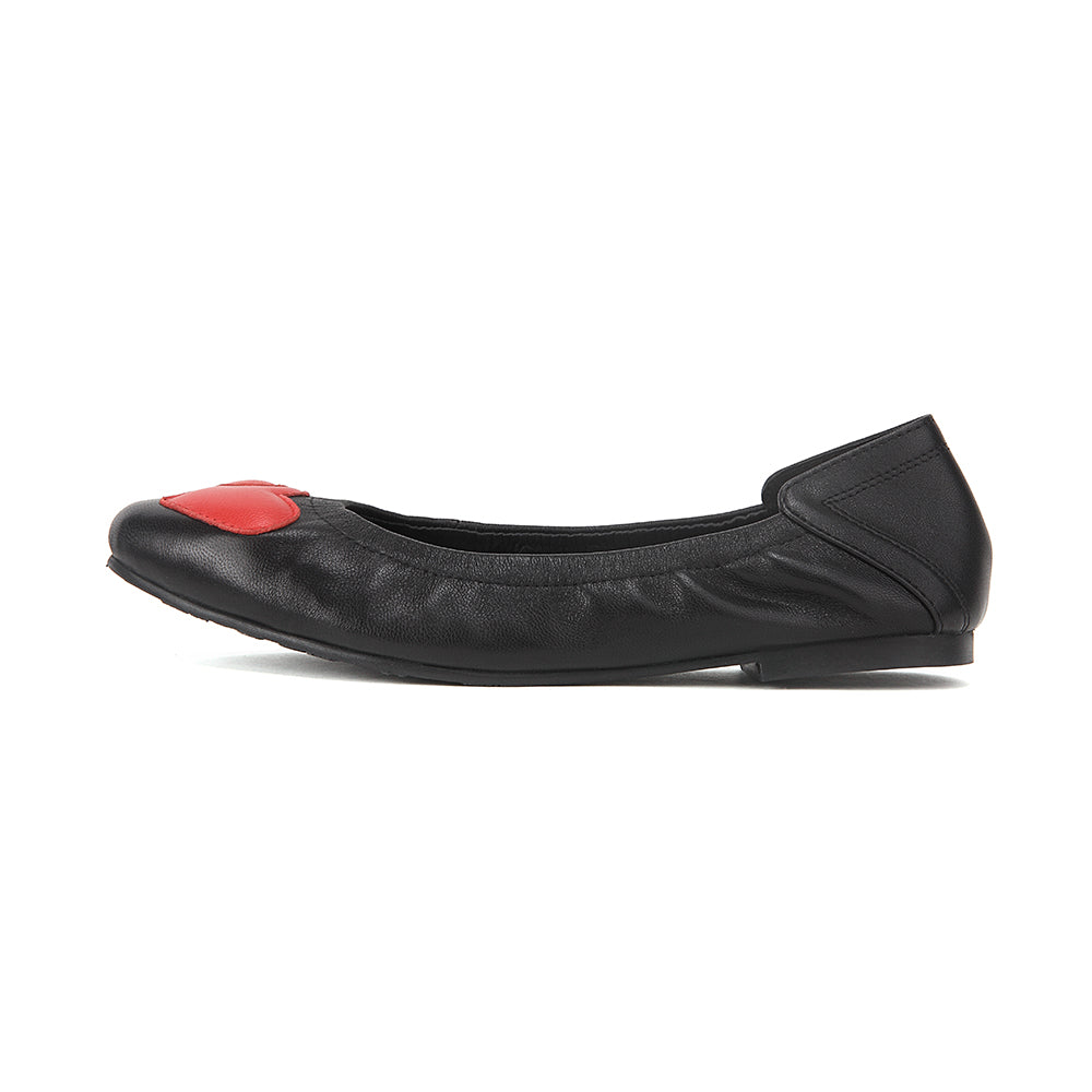 Large Hearts Ballet Flats