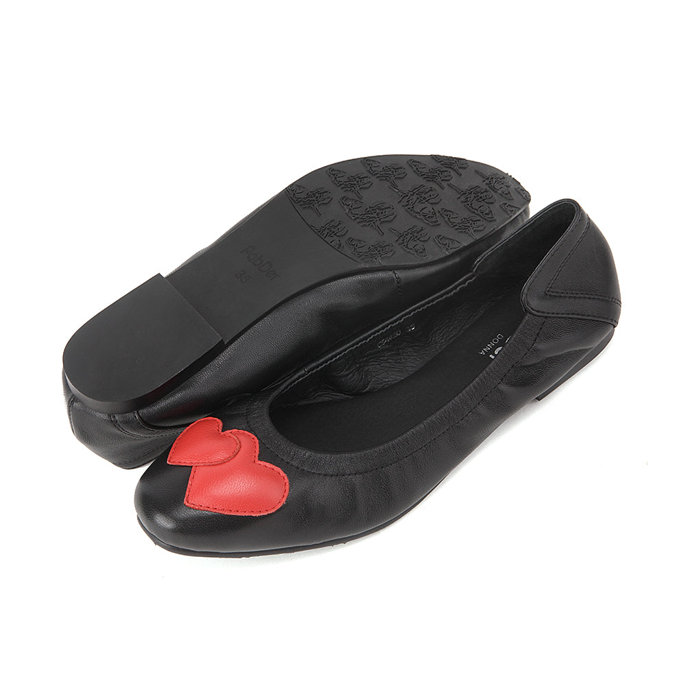 Large Hearts Ballet Flats