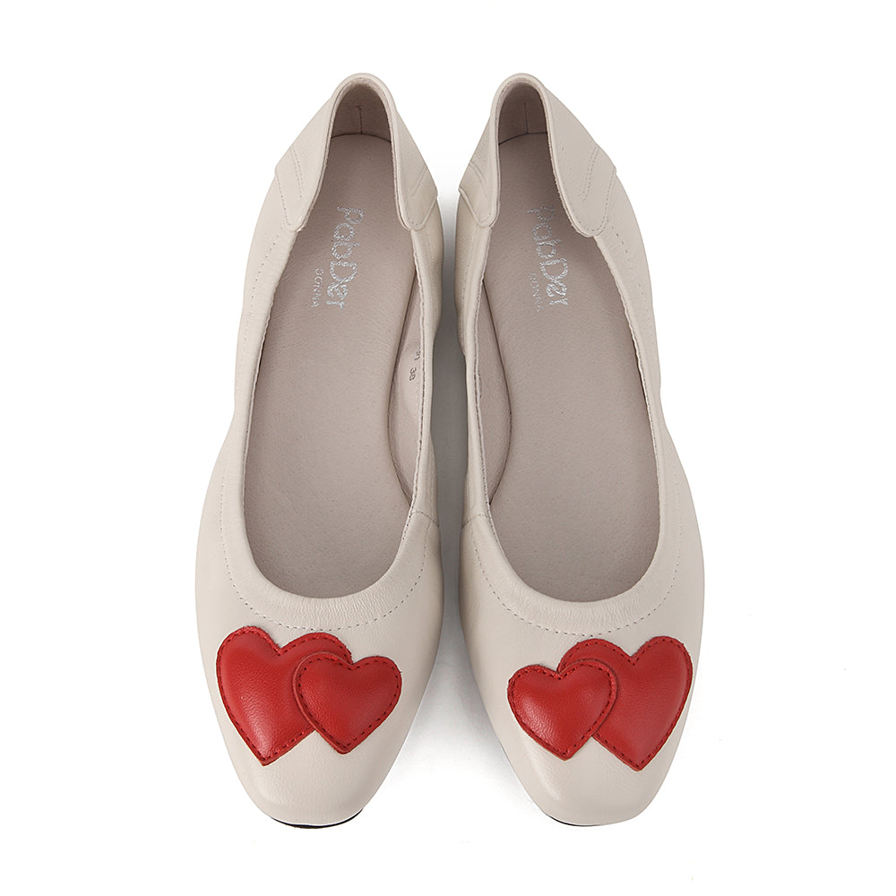 Large Hearts Ballet Flats
