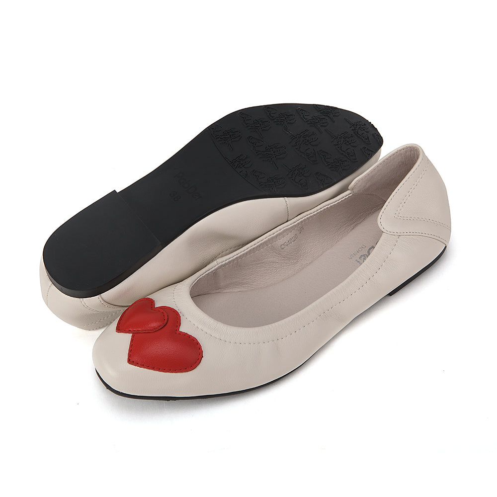 Large Hearts Ballet Flats