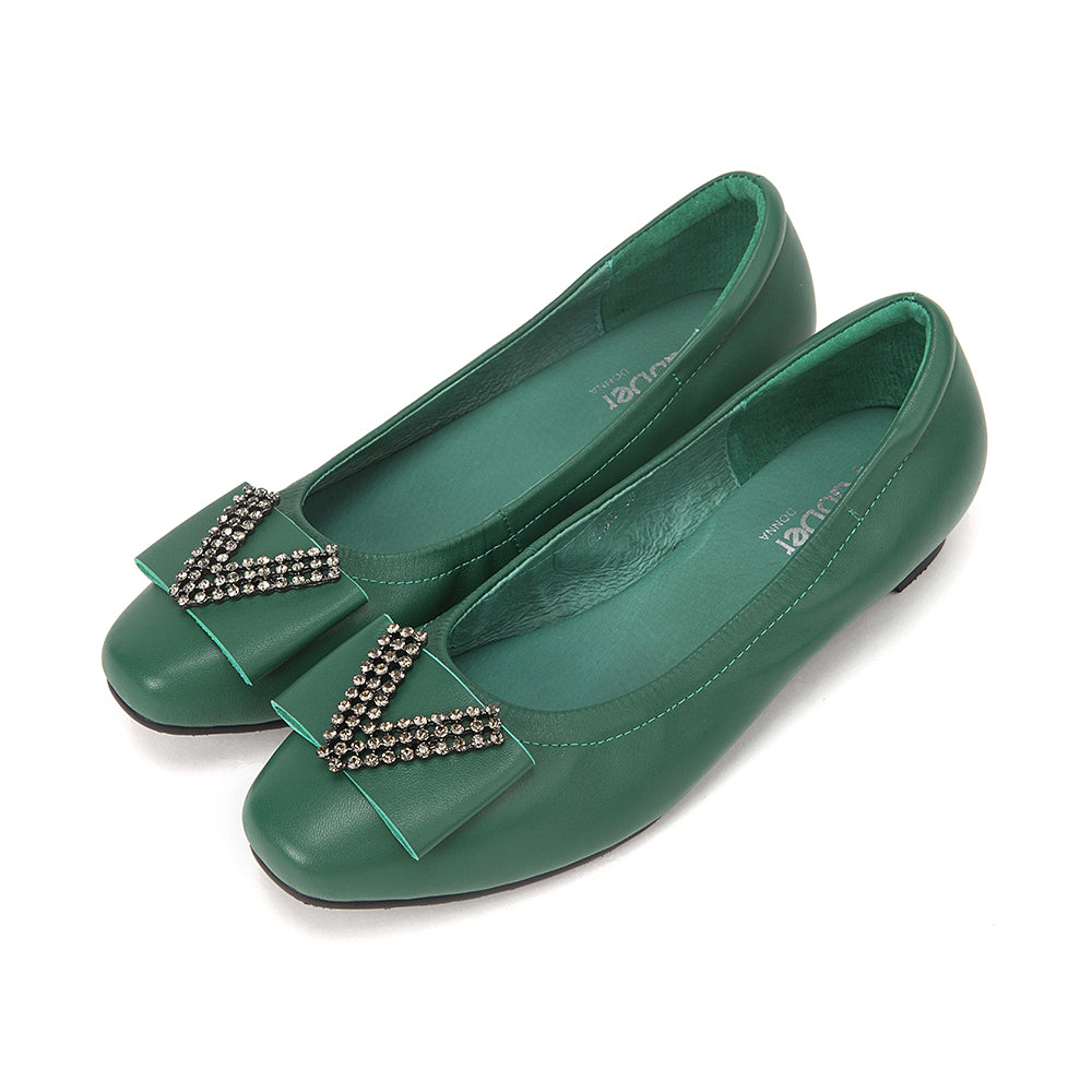 Ladies V-Shape Décor Round Toe Flats