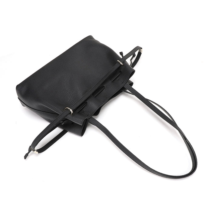 Medium Drawstring Scrunch Leather Bag