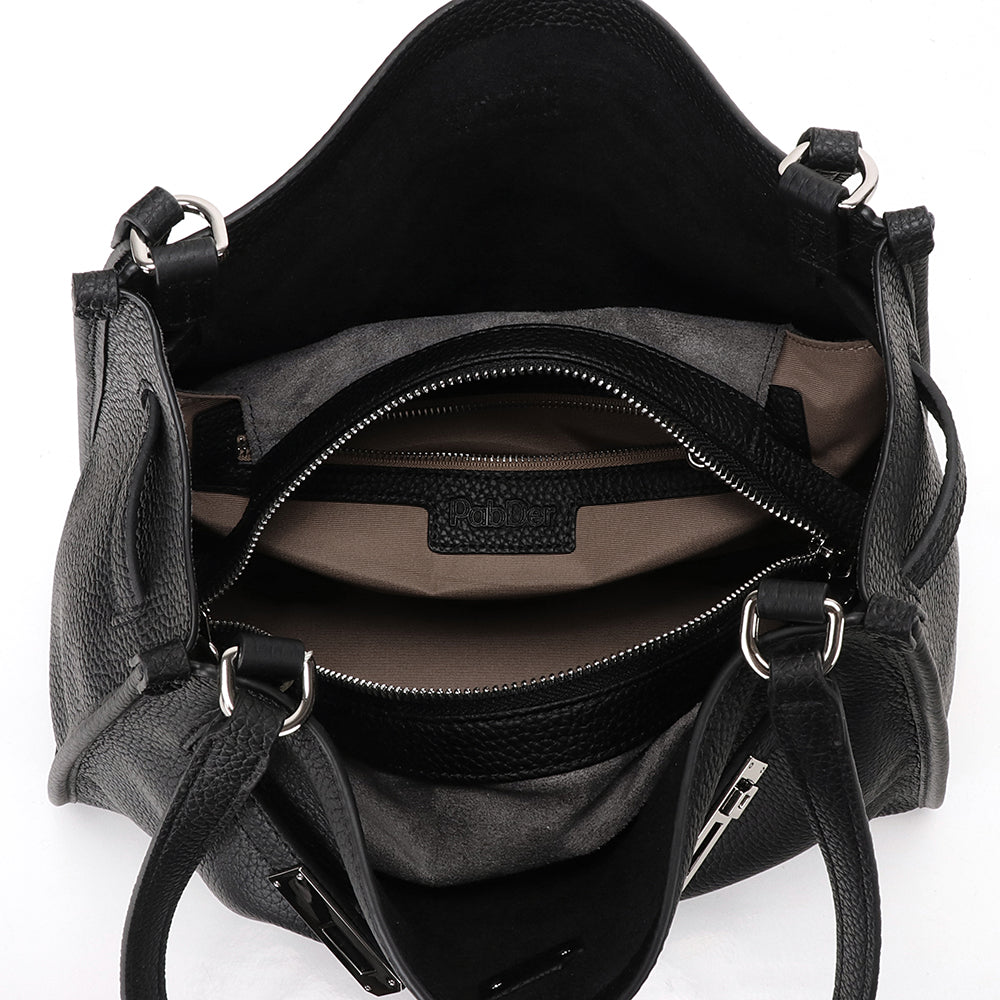 Embossed Leather Rectangular Buckled Purse