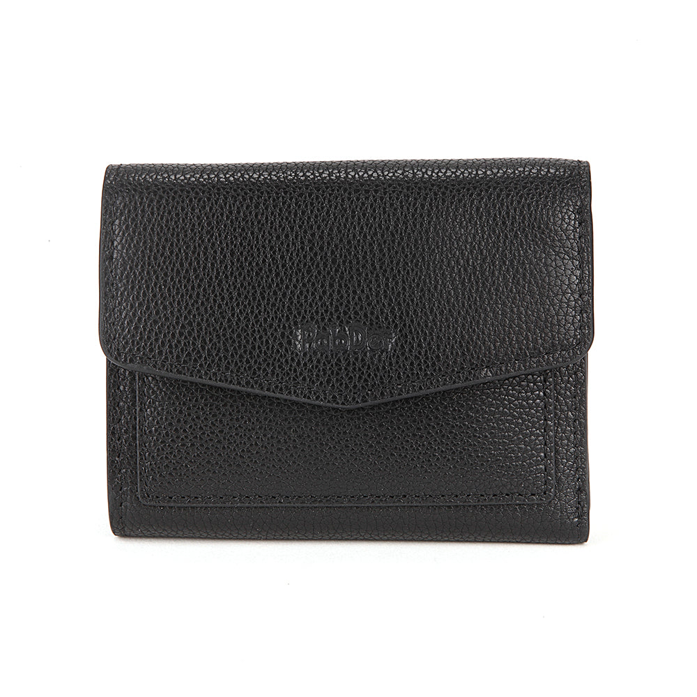 Embossed Leather Flap Closure Tri-fold