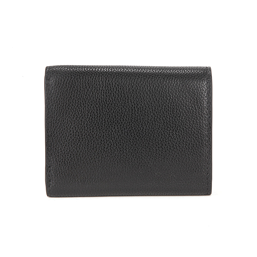 Embossed Leather Flap Closure Tri-fold