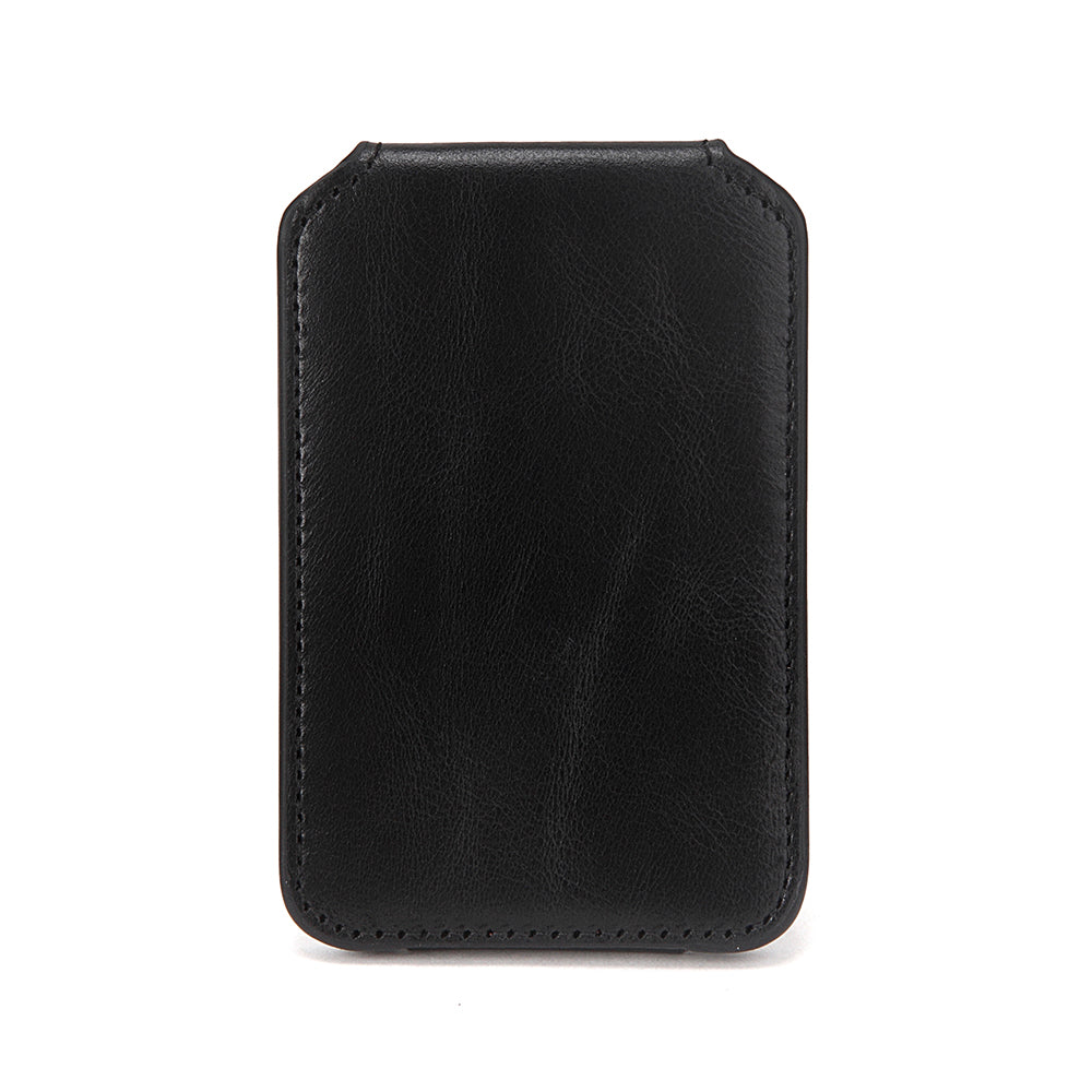 Leather Card Holder With Magnetic Cellphone Attachment Tripod
