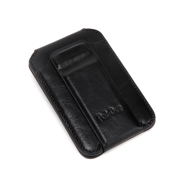 Leather Card Holder With Magnetic Cellphone Attachment Tripod