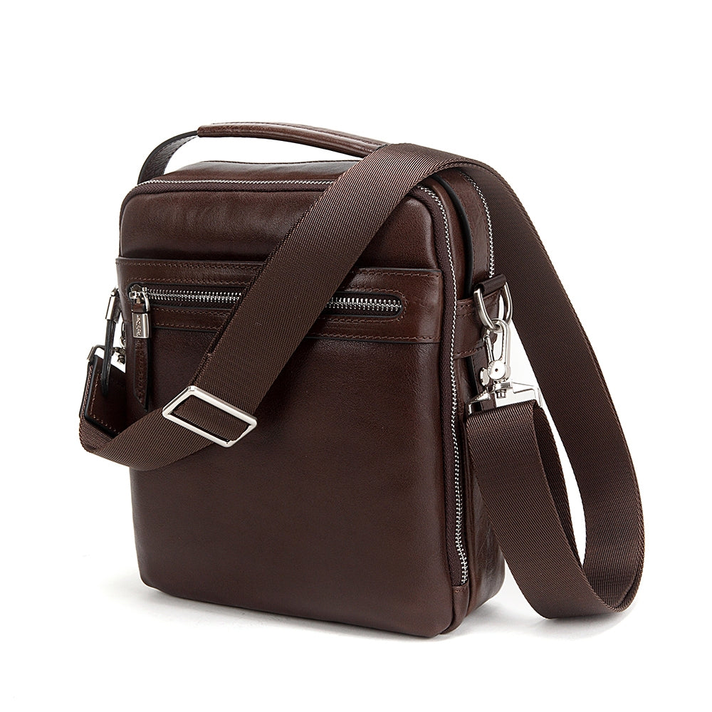 Brown Genuine Top Handle Leather Sling Bag