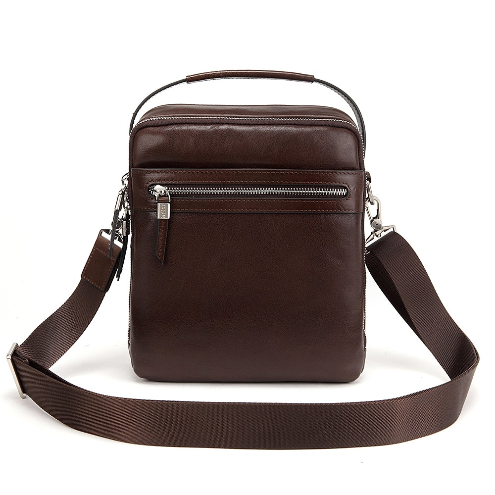 Brown Genuine Top Handle Leather Sling Bag