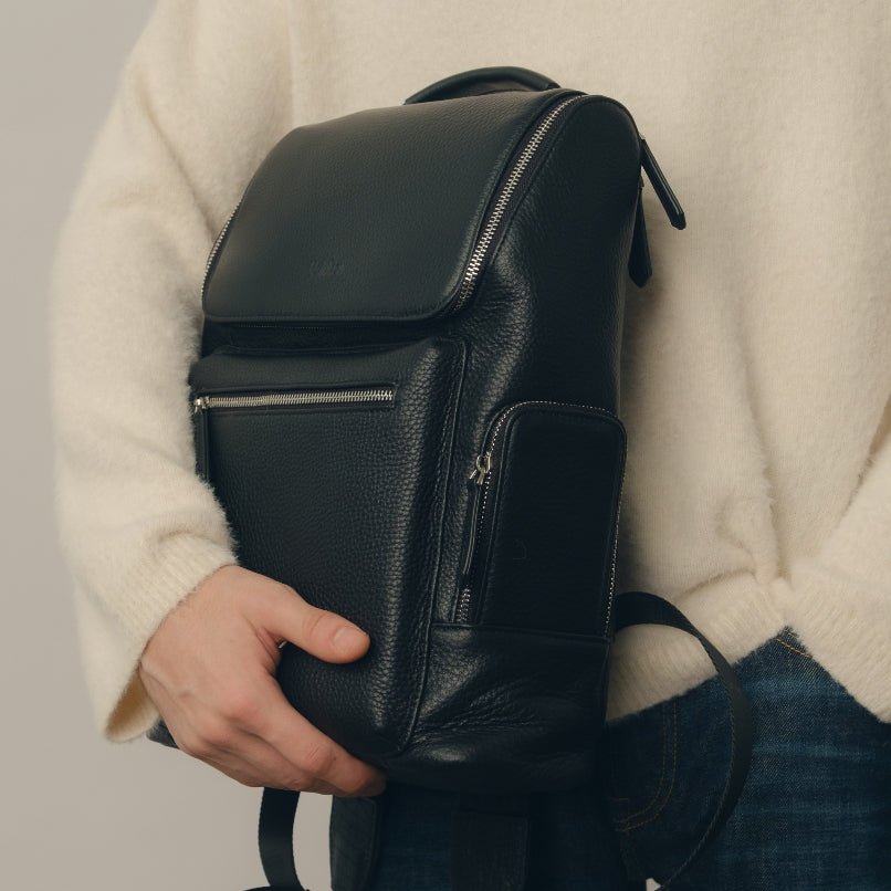 Embossed Leather Backpack