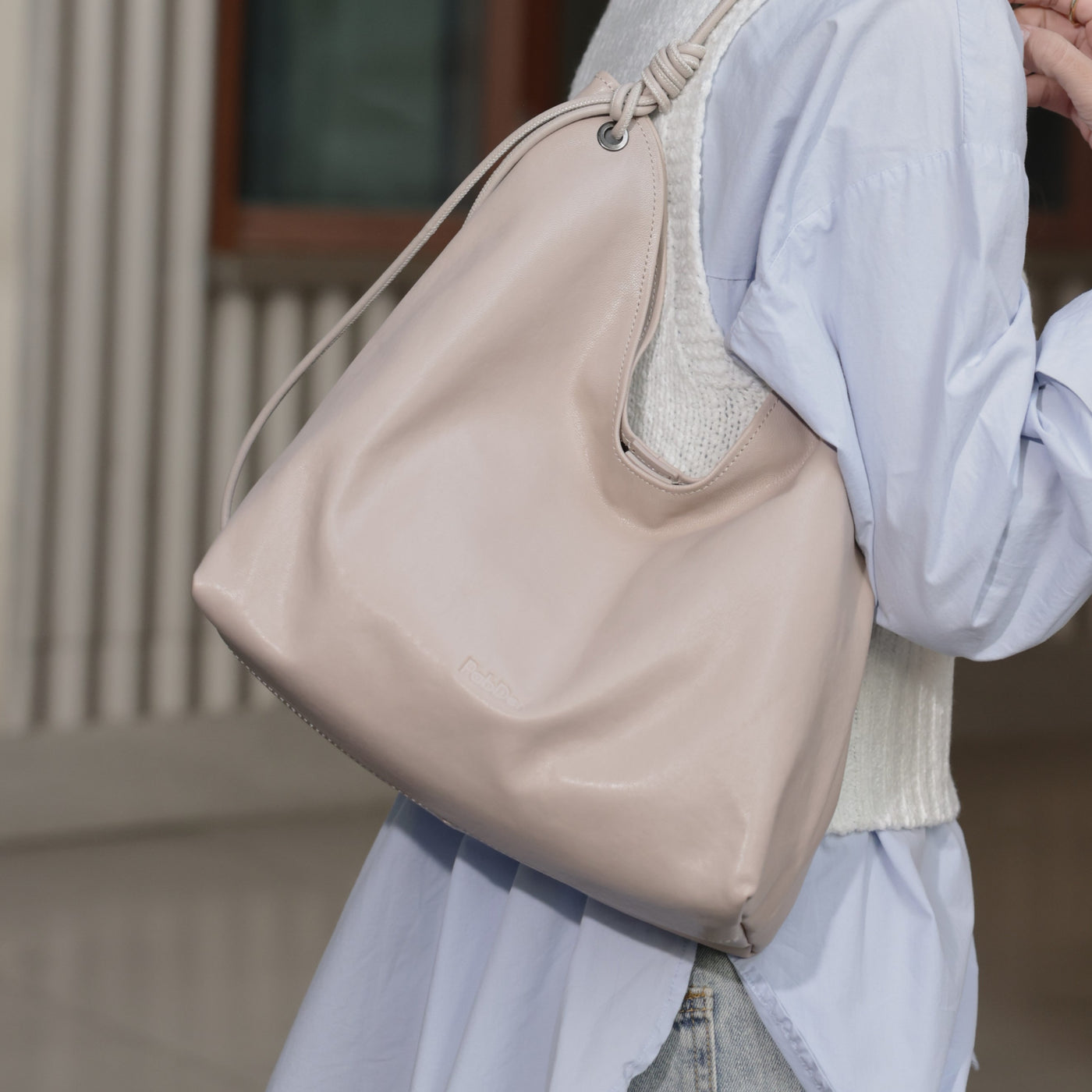 U-Shaped Lambskin tote