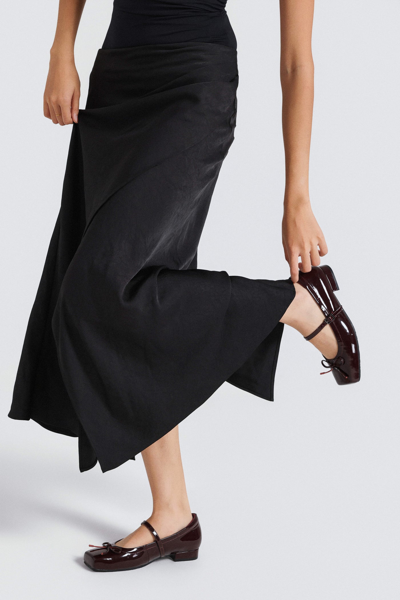 Lacquer High Shine Leather Square Toe 1.5in Heel Mary Jane