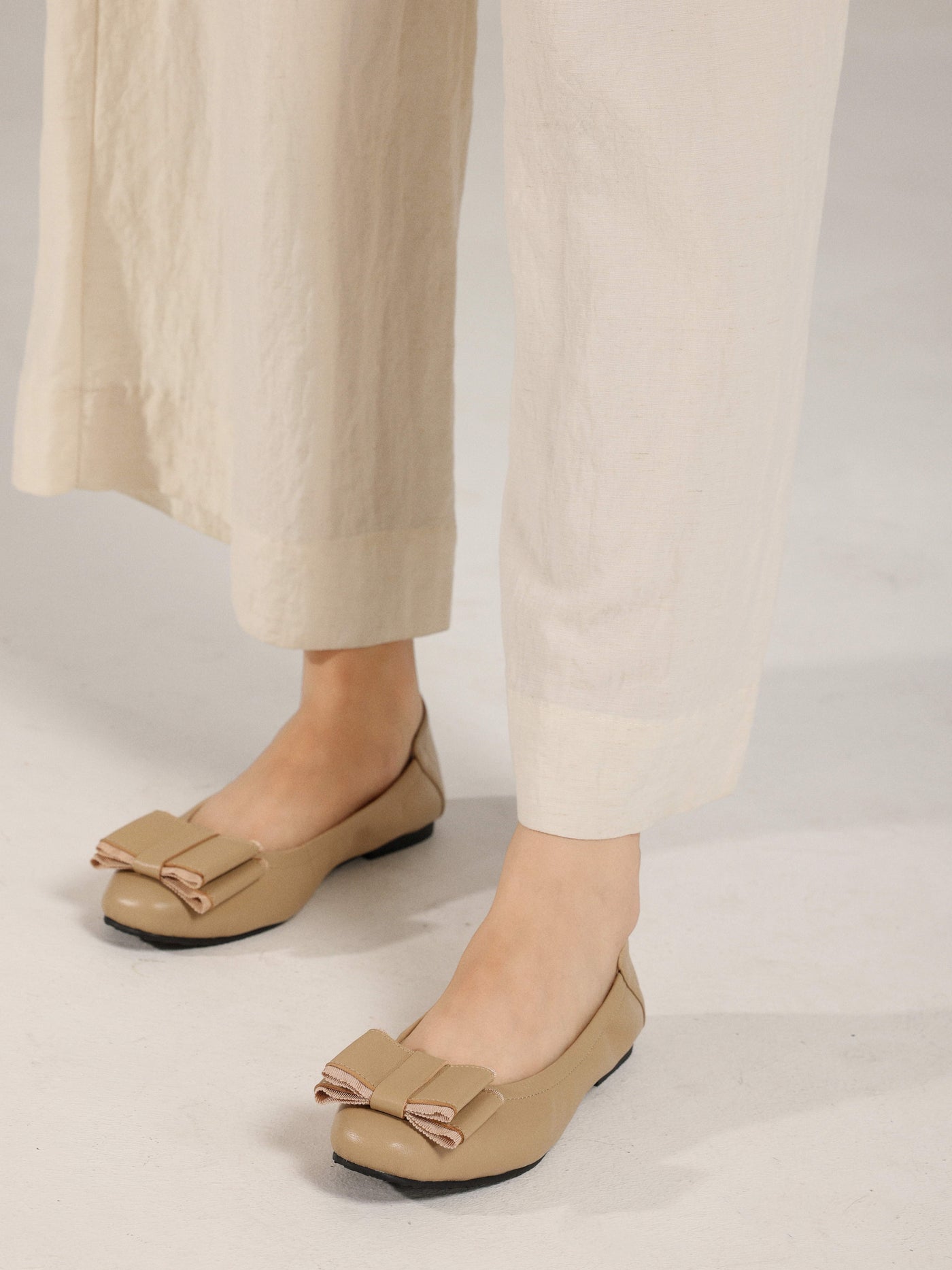 Large Ribbon Ballet Flats