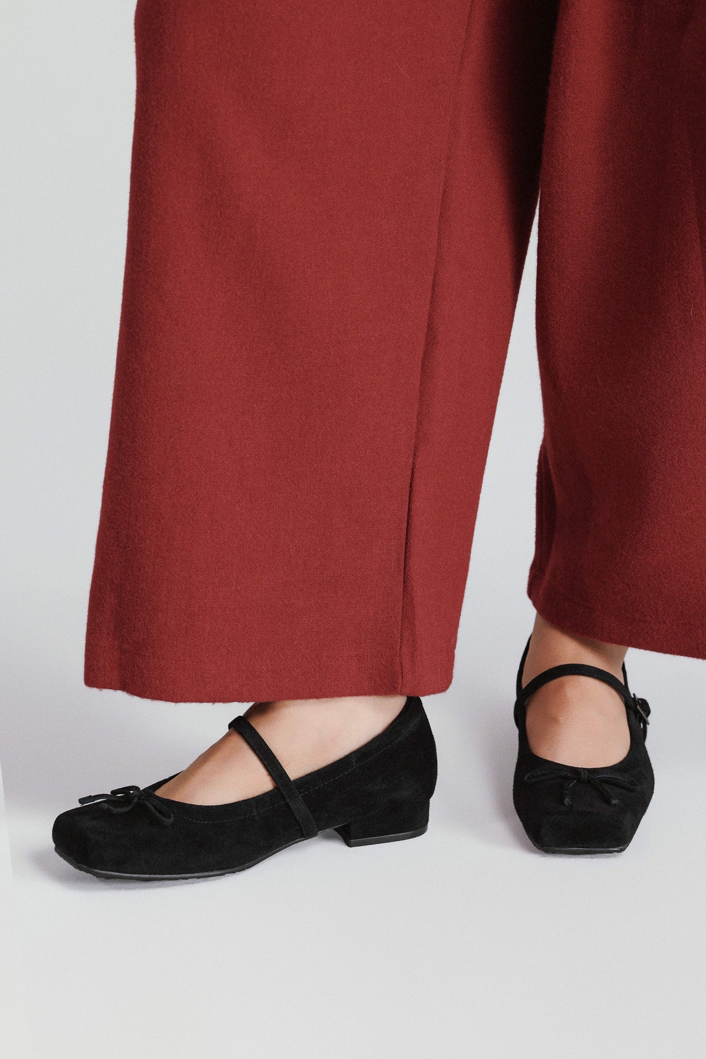 Genuine Suede Leather Square Toe 1.5in Heel Mary Jane