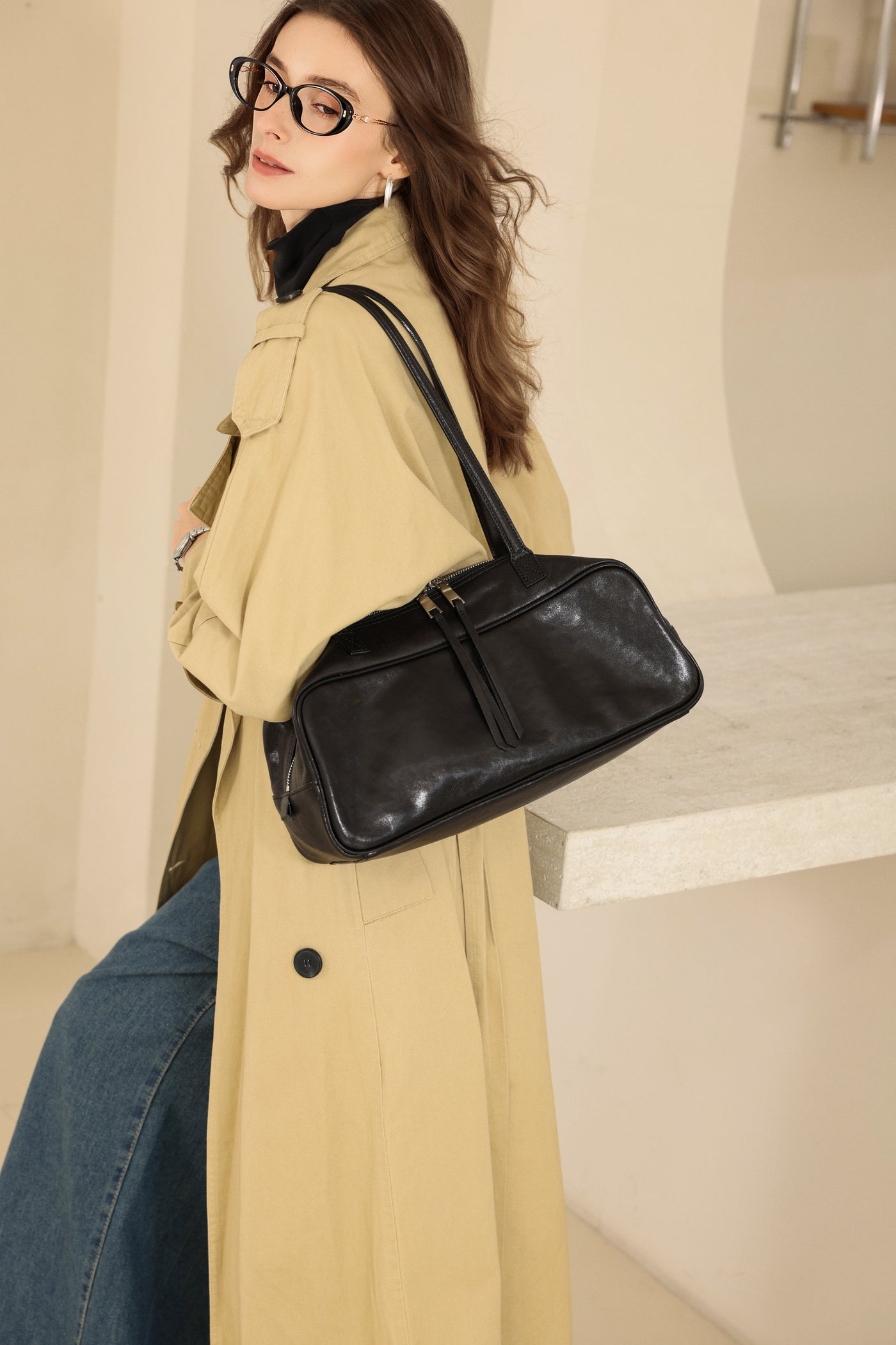Medium Vegetable Tanned Rectangular Leather Purse