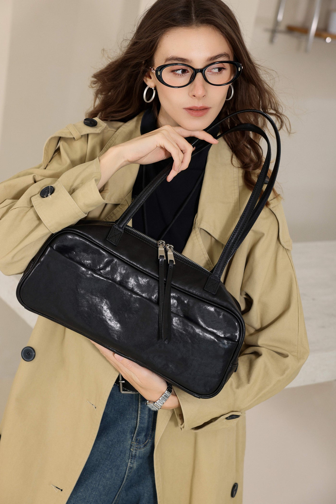 Medium Vegetable Tanned Rectangular Leather Purse
