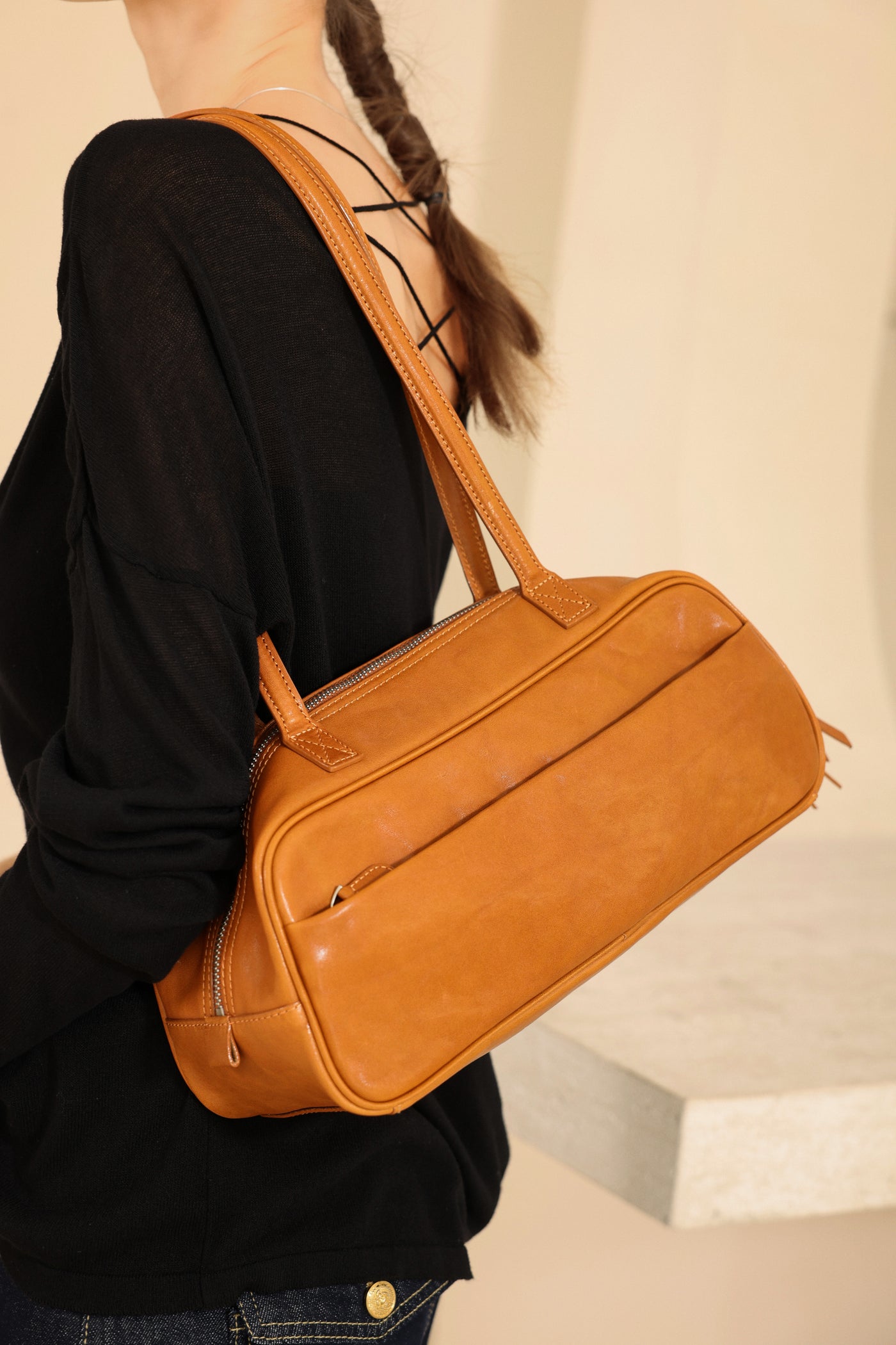 Small Vegetable Tanned Rectangular Leather Purse