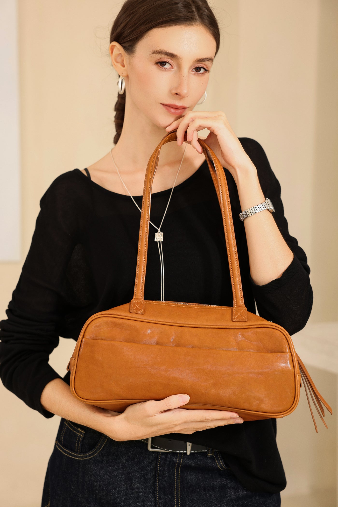 Small Vegetable Tanned Rectangular Leather Purse