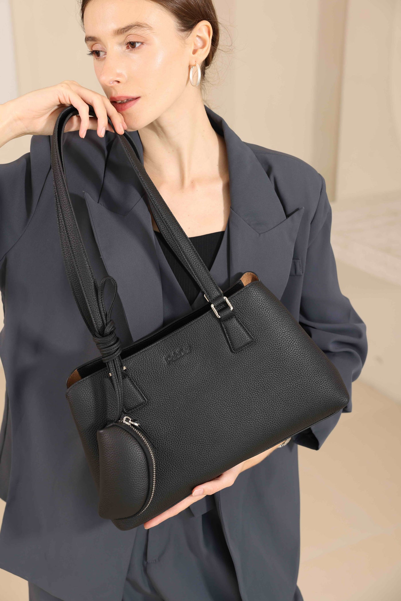 Pebbled Leather Shoulder Bag