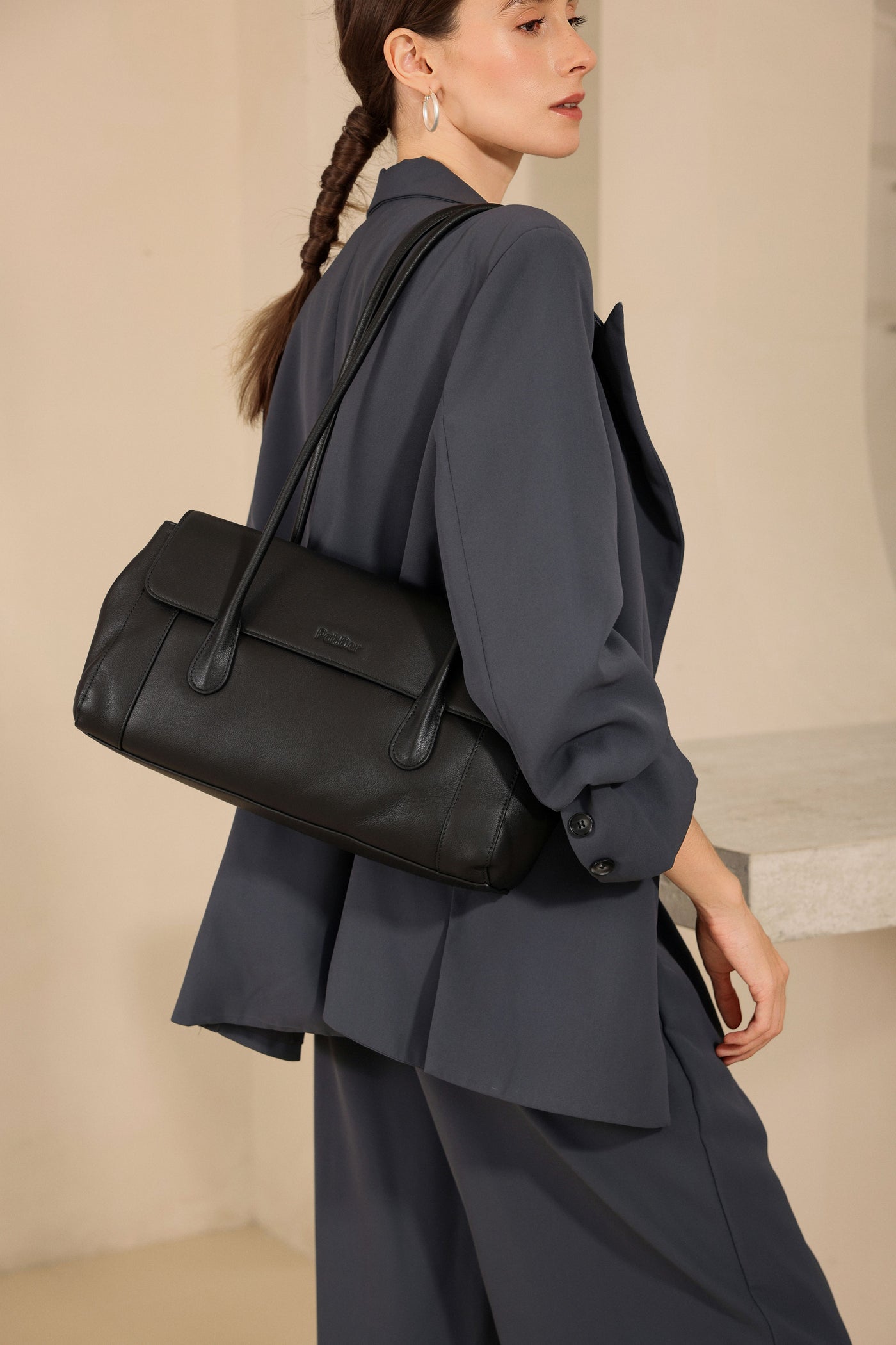 Top Handle Leather Purse