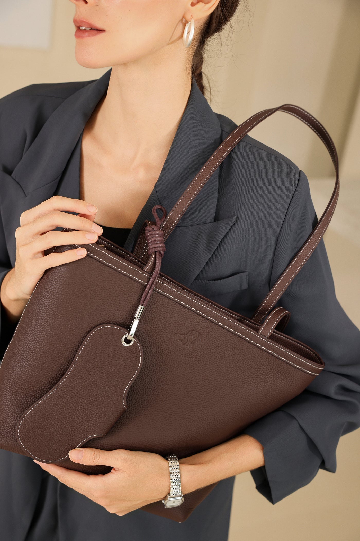 Utilitarian Leather Tote