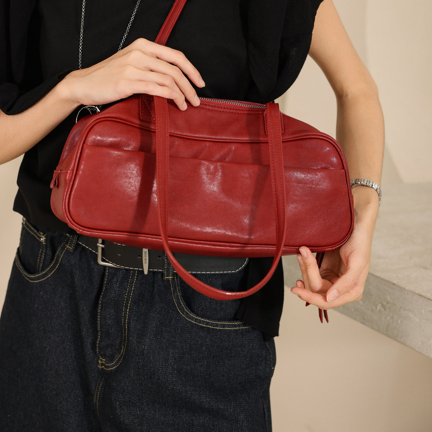 Small Vegetable Tanned Rectangular Leather Purse