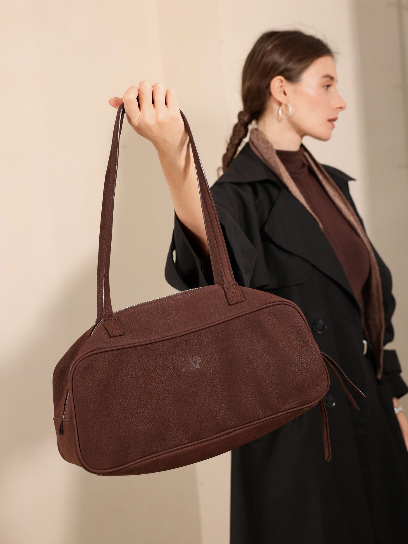 Medium Suede Rectangular Leather Purse