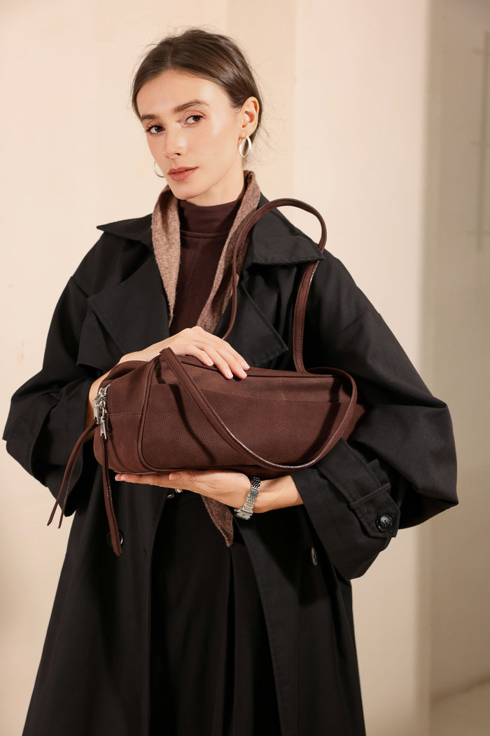 Medium Suede Rectangular Leather Purse
