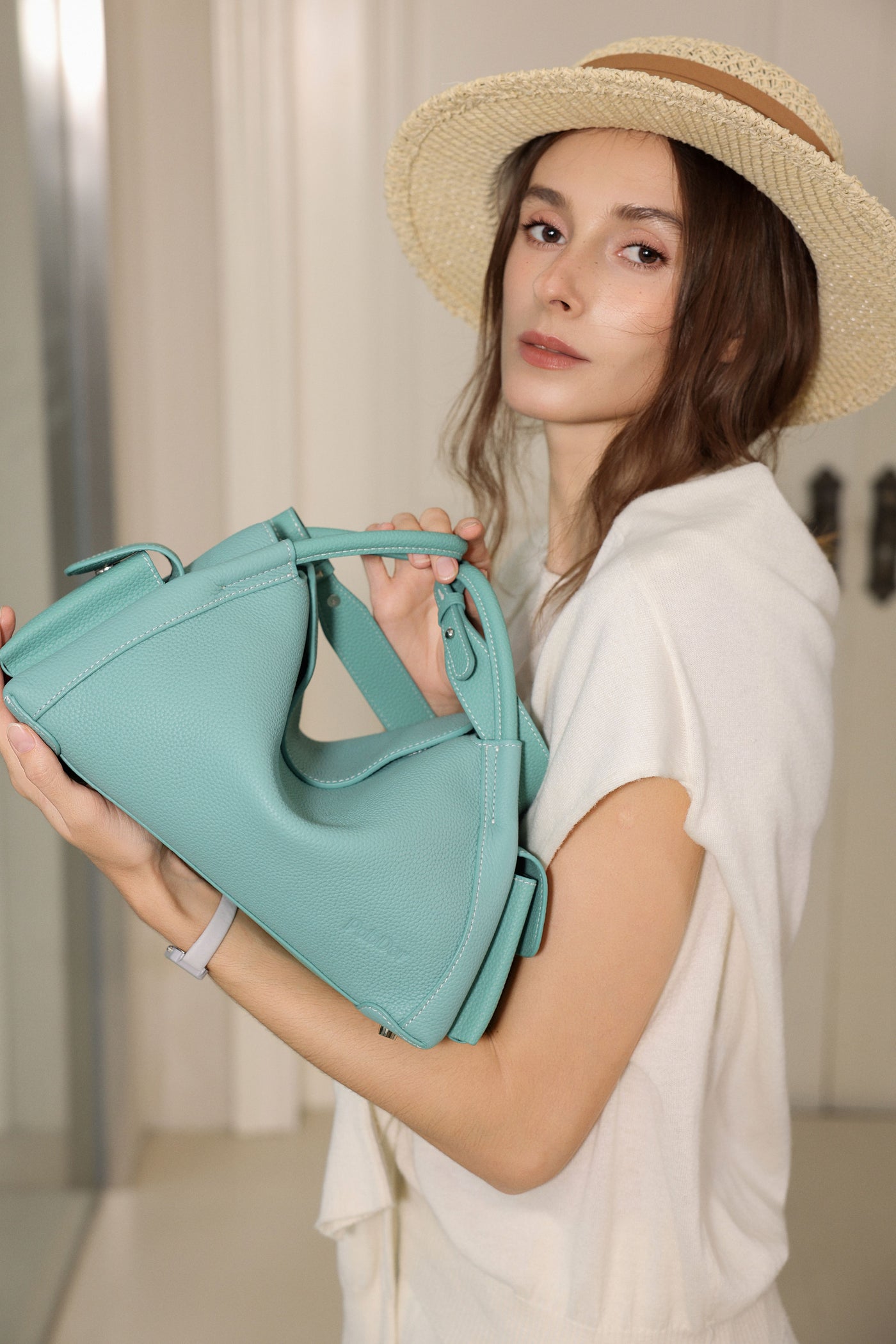 Structured Pebble Leather Purse