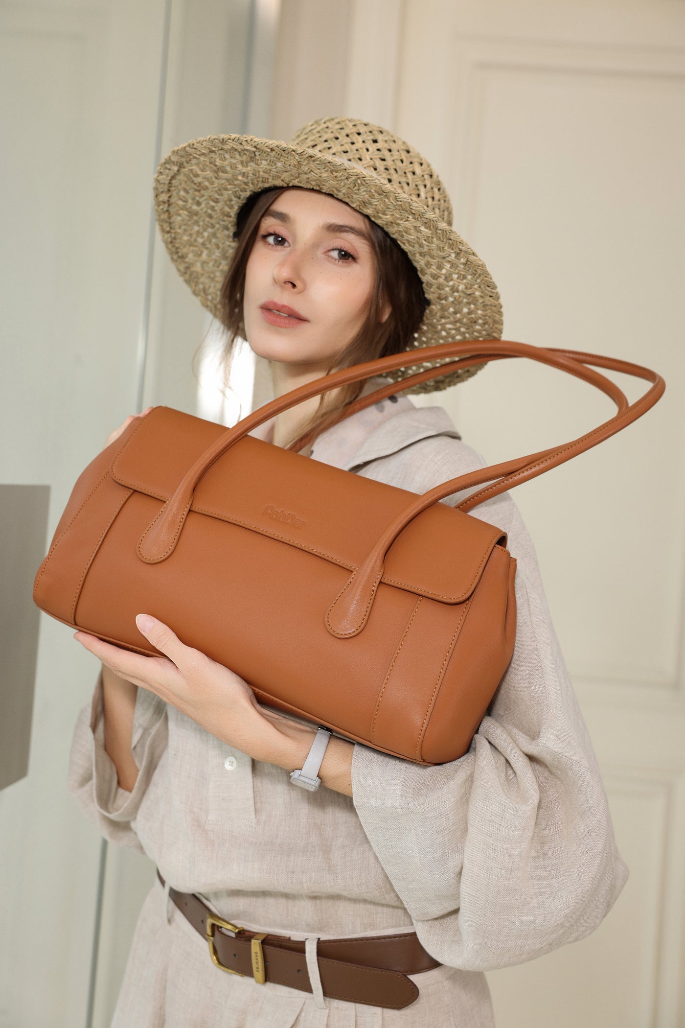 Top Handle Leather Purse