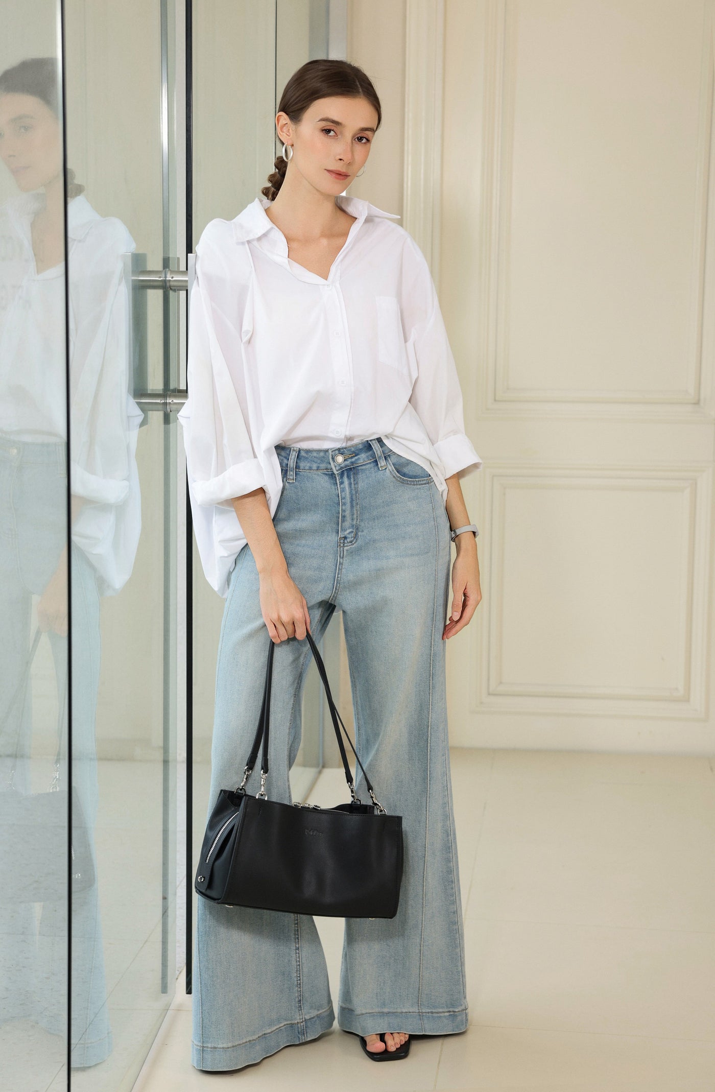 Top Handle Leather Shoulder Bag