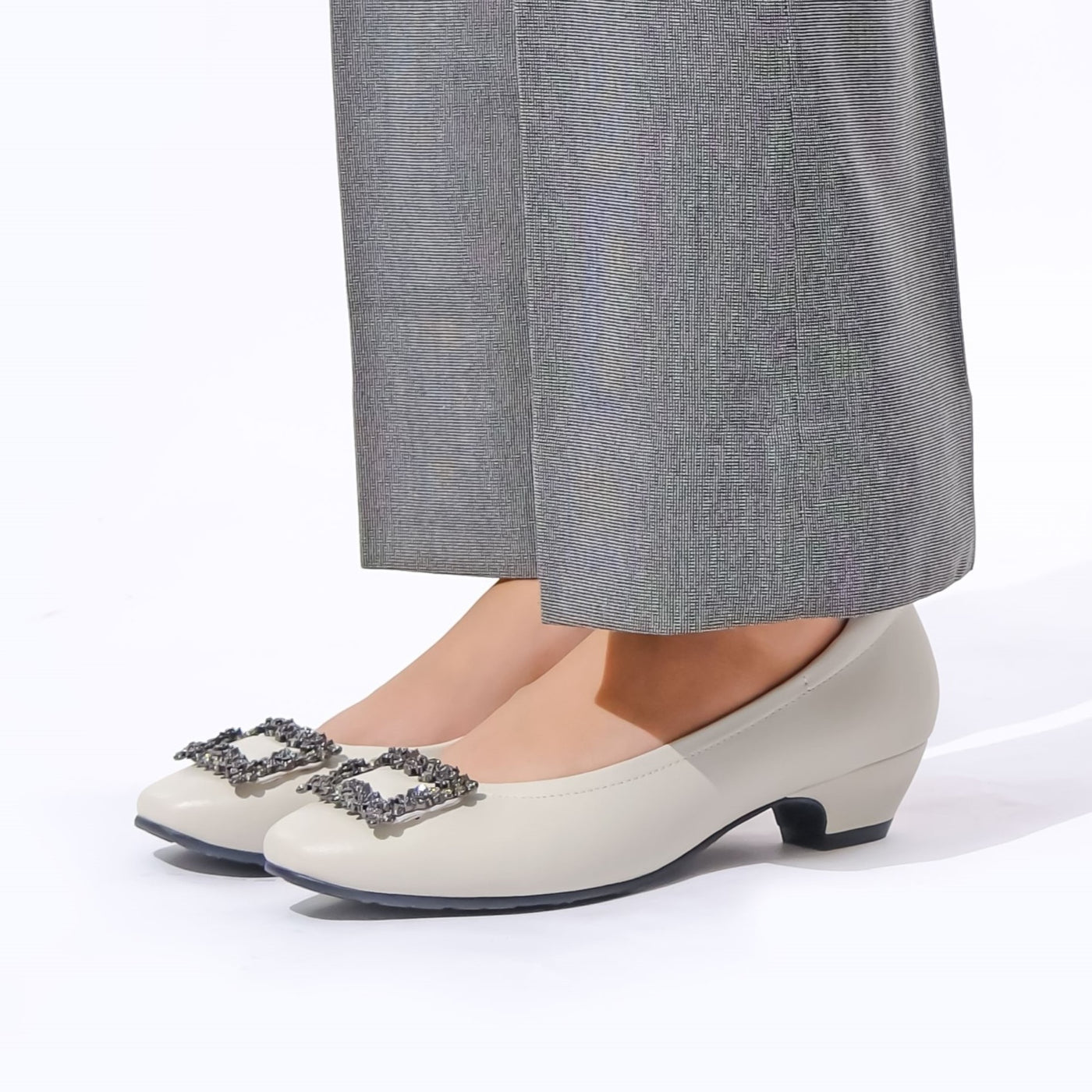Rhinestone Block Heels