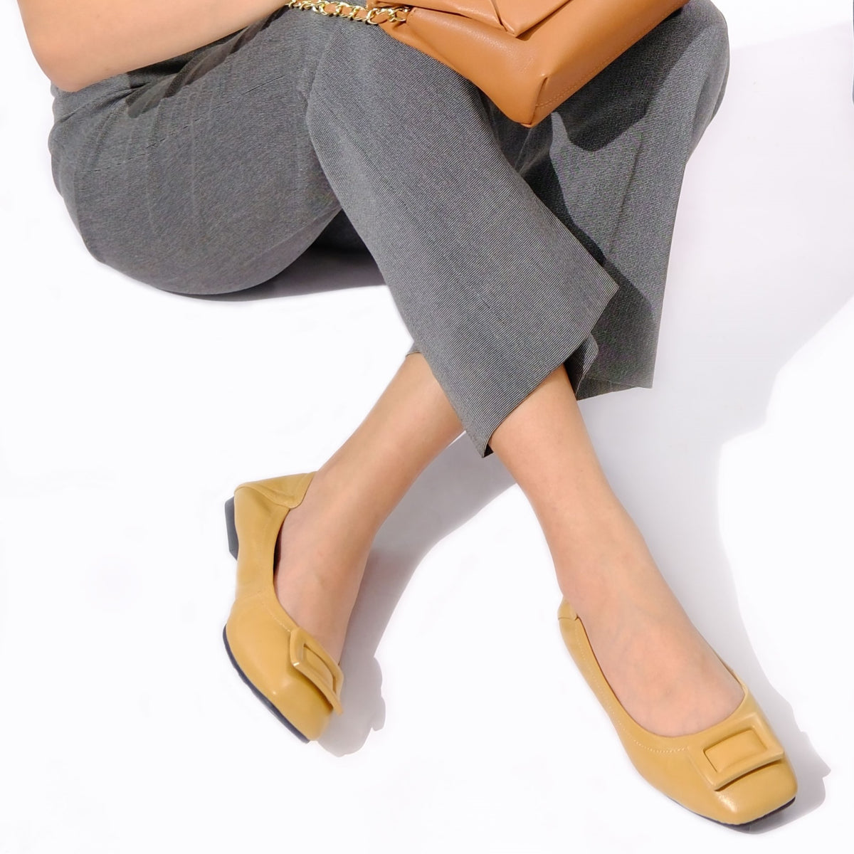 Ladies Square Toe Flats