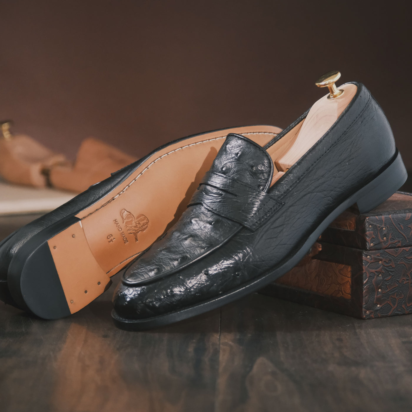 Ostrich Leather Loafers