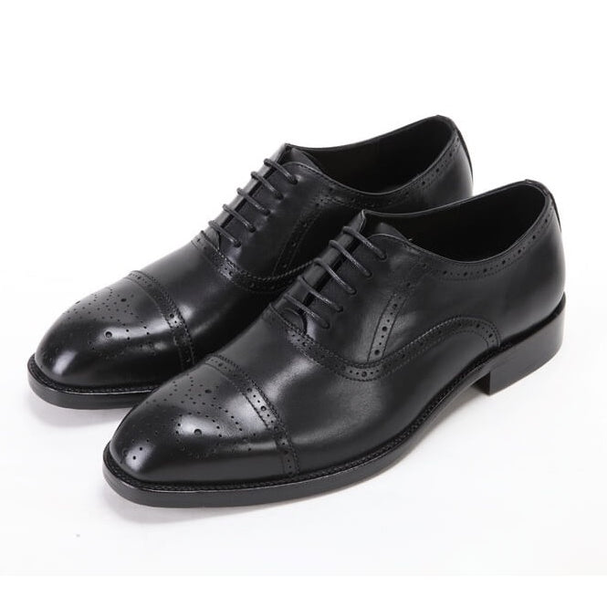 Brogued Captoe Oxford Shoes Black