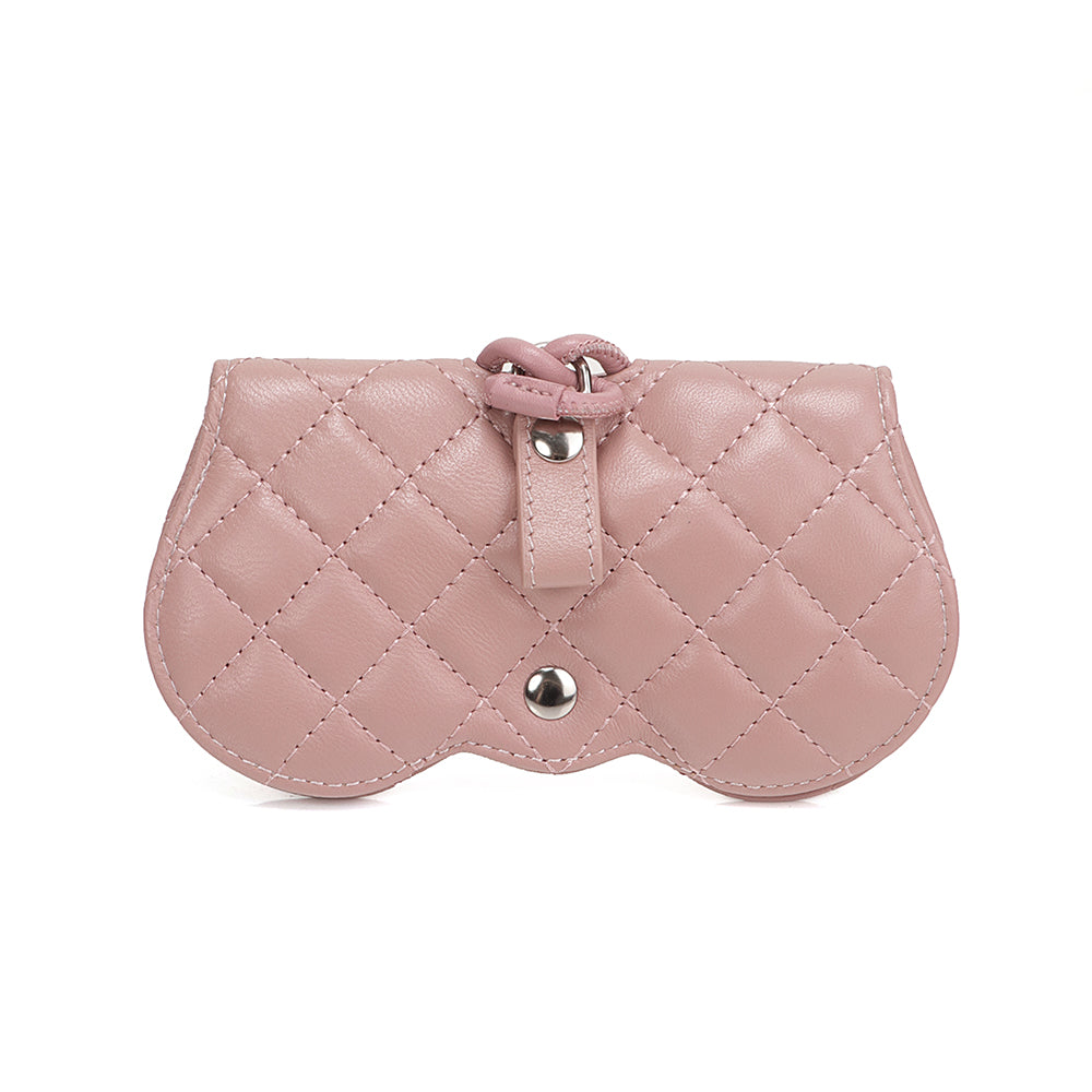 Leather Bag Charm Eyeglasses Case