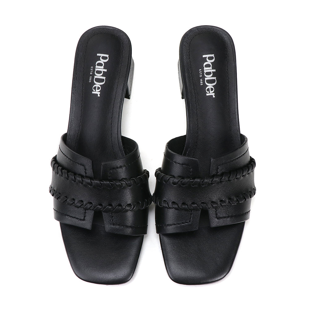 Genuine Leather Block Heeled 2in Sandals