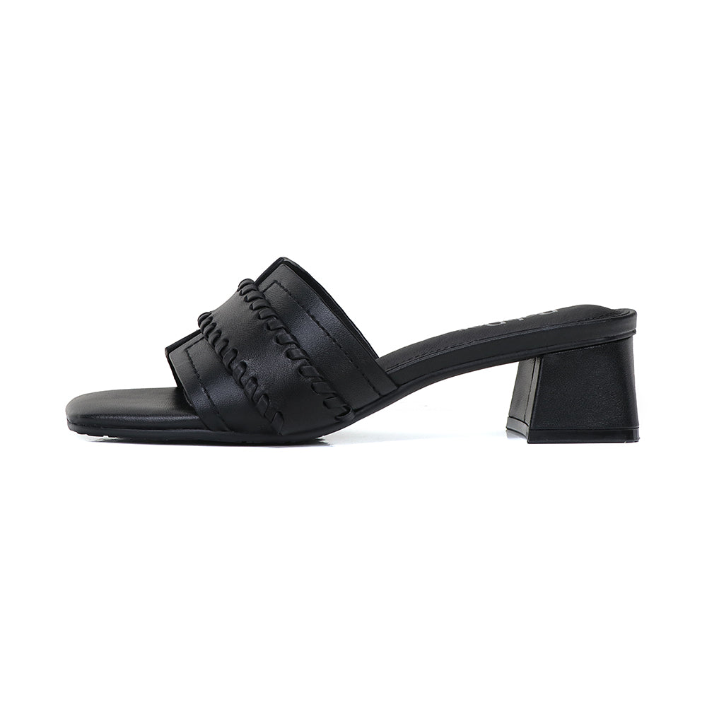 Genuine Leather Block Heeled 2in Sandals