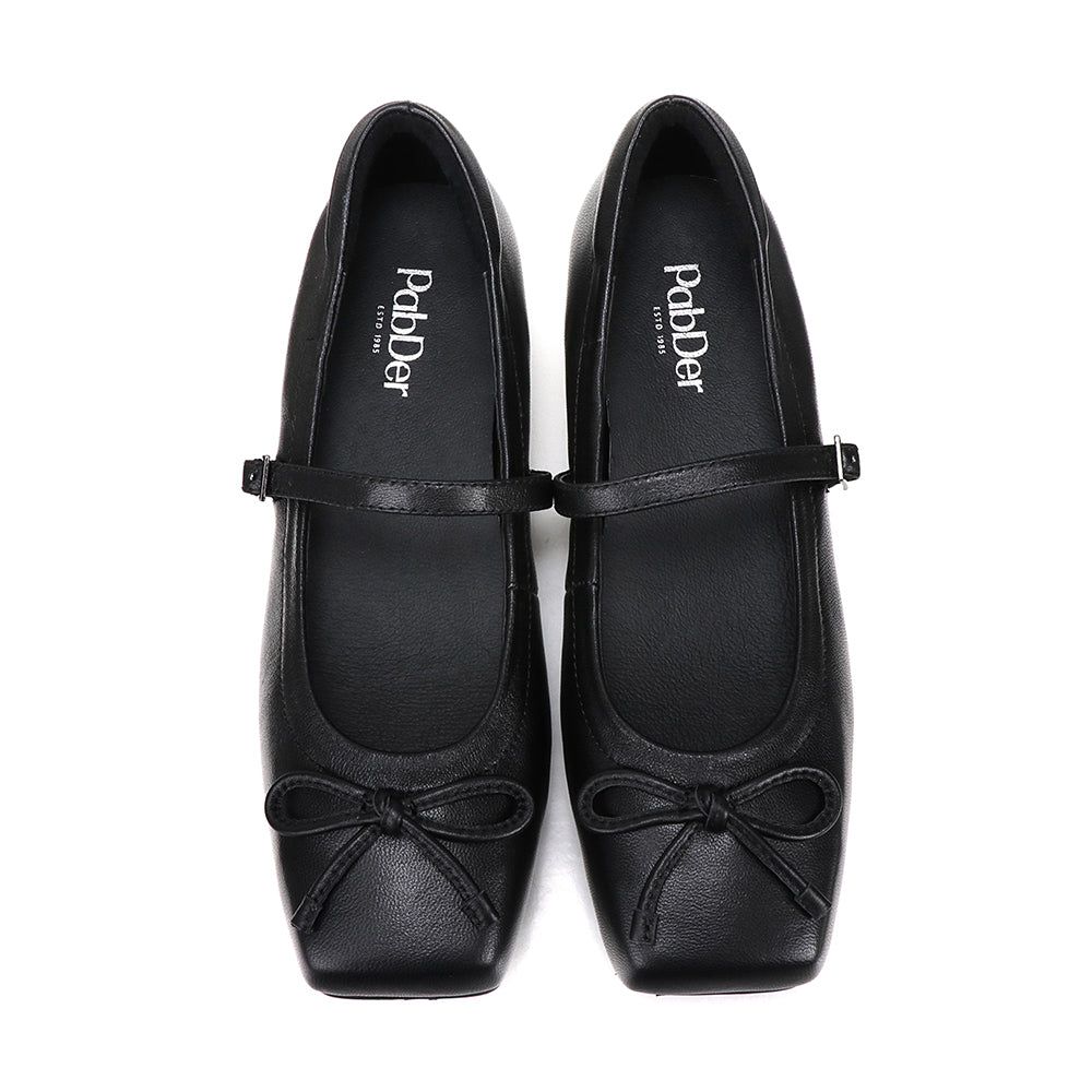 Genuine Leather Square Toe 1.5in Heel Mary Jane