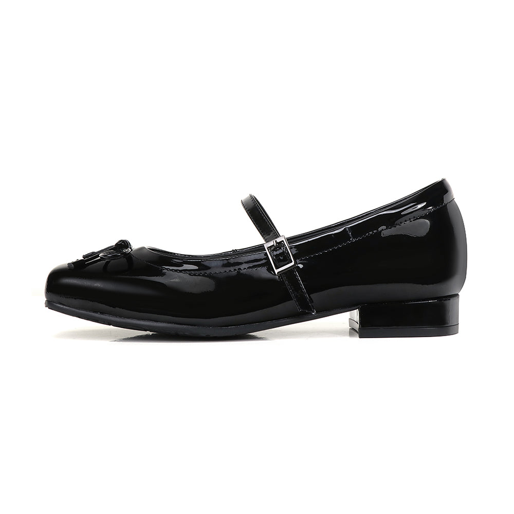 Lacquer High Shine Leather Square Toe 1.5in Heel Mary Jane