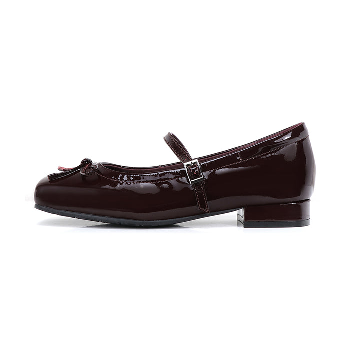 Lacquer High Shine Leather Square Toe 1.5in Heel Mary Jane